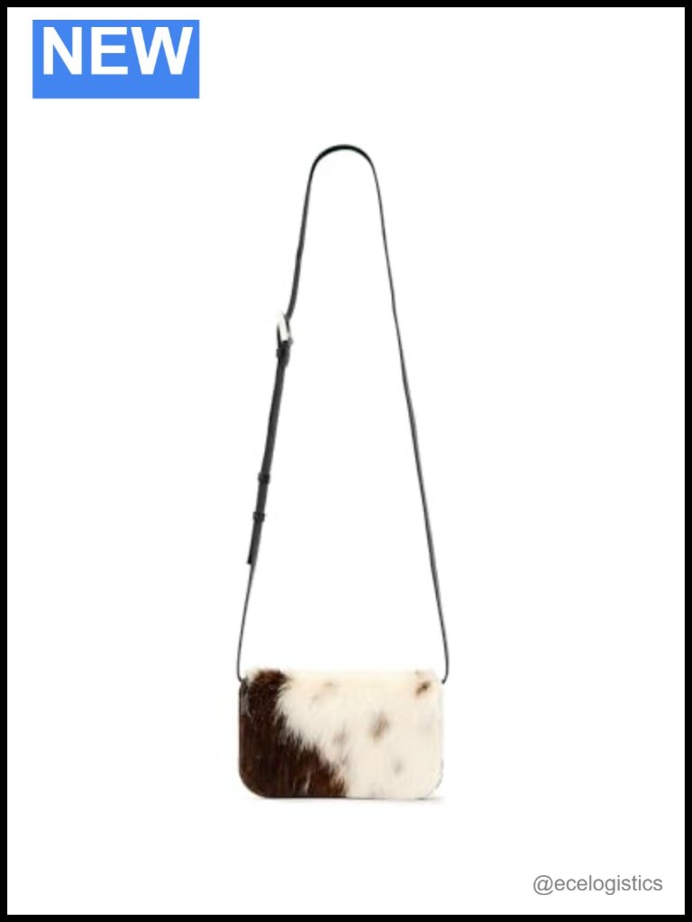 Leather Cow Print Crossbody Satchel Bag